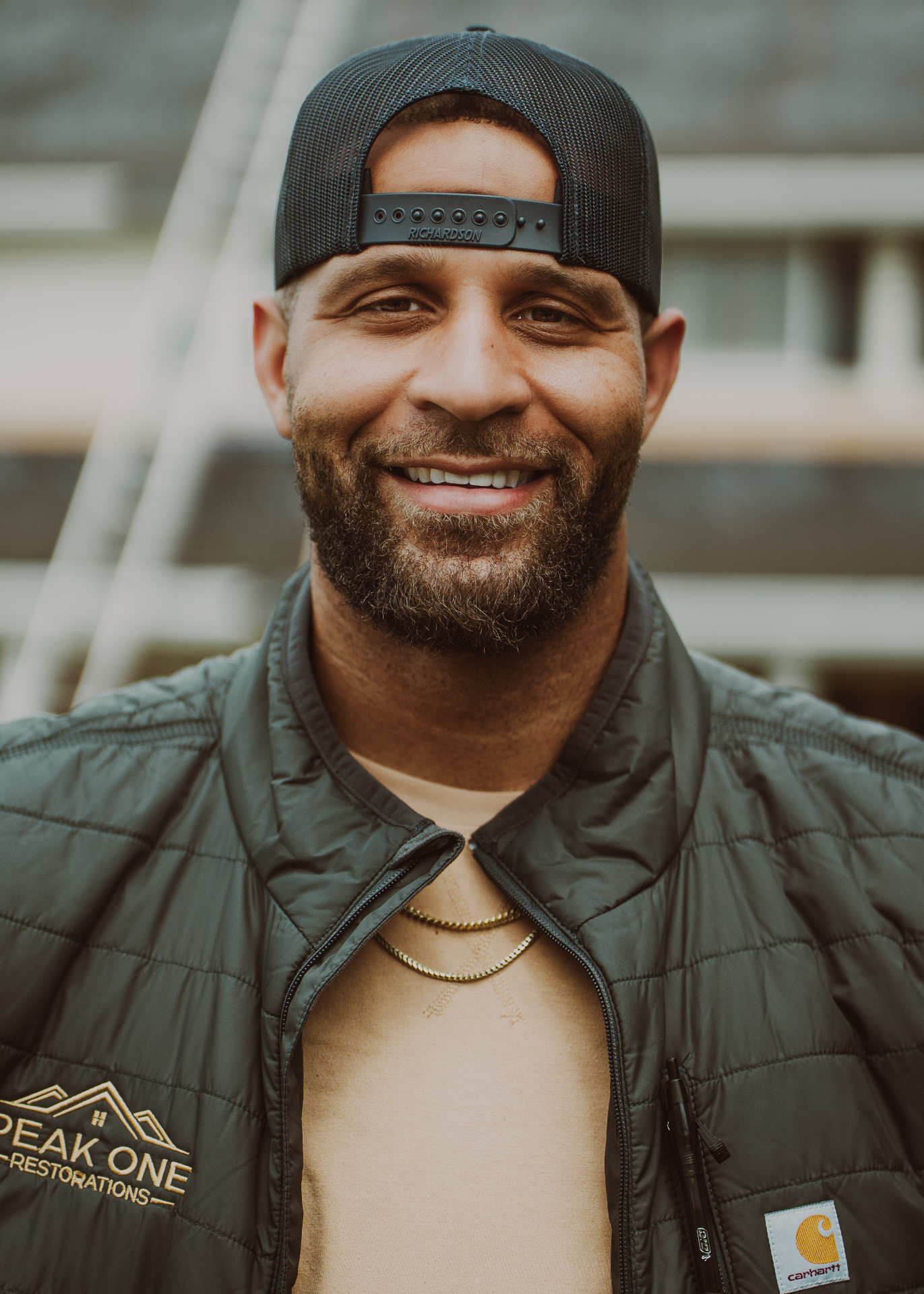 Stephan Shurelds — Owner, Peak One Restorations Stephan Shurelds, owner of Peak One Restorations, a GAF certified roofing contractor in Bellefontaine, Ohio.